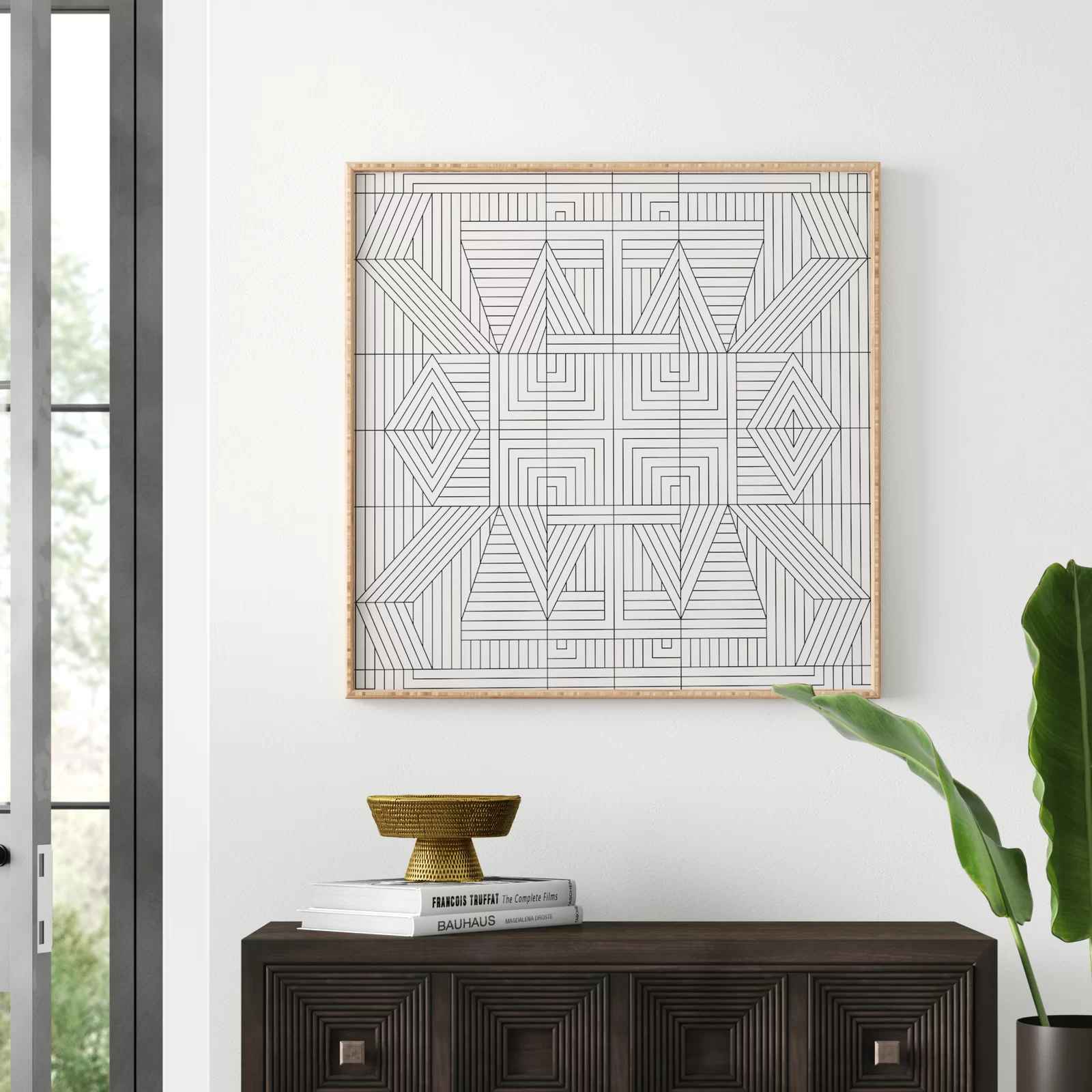 Line Mandala by Holli Zollinger with Frame-30"x30" thumbnail 2