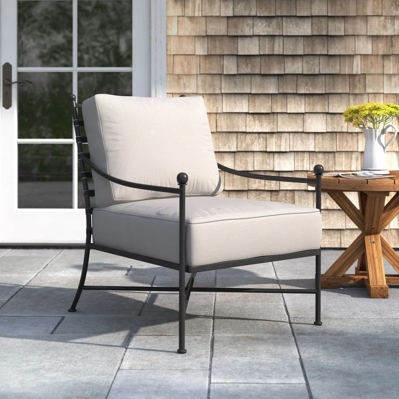 Lucier Metal Outdoor Club Chair thumbnail 2