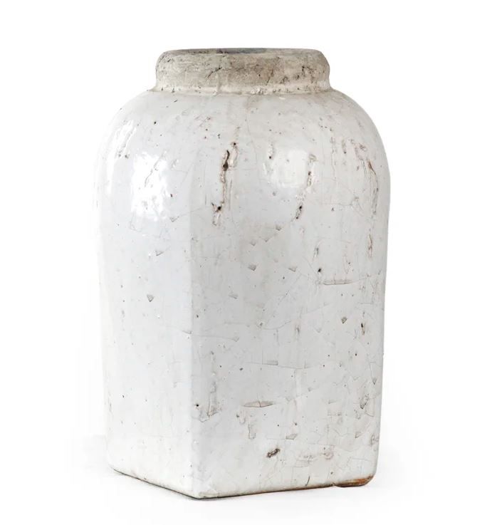 White Indoor Outdoor Stoneware Table Vase thumbnail 2