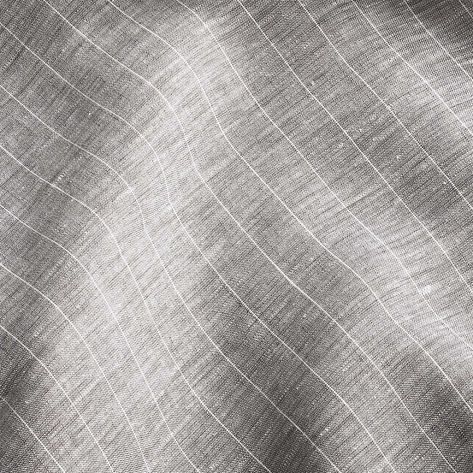 Pure Linen Pinstripe Grey Euro Pillow Sham With Insert 26"x26" thumbnail 5