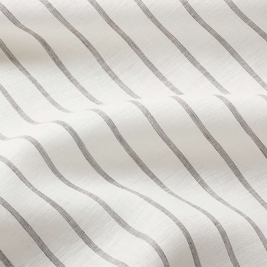 Pure Linen Wide Stripe Warm White Euro Pillow Sham-26"x26" thumbnail 3