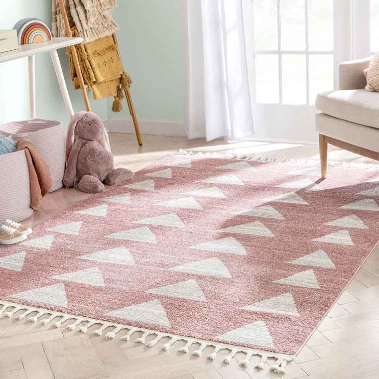 Kennedy Geometric Area Rug in Light Pink-7'10"x9'10" thumbnail 2