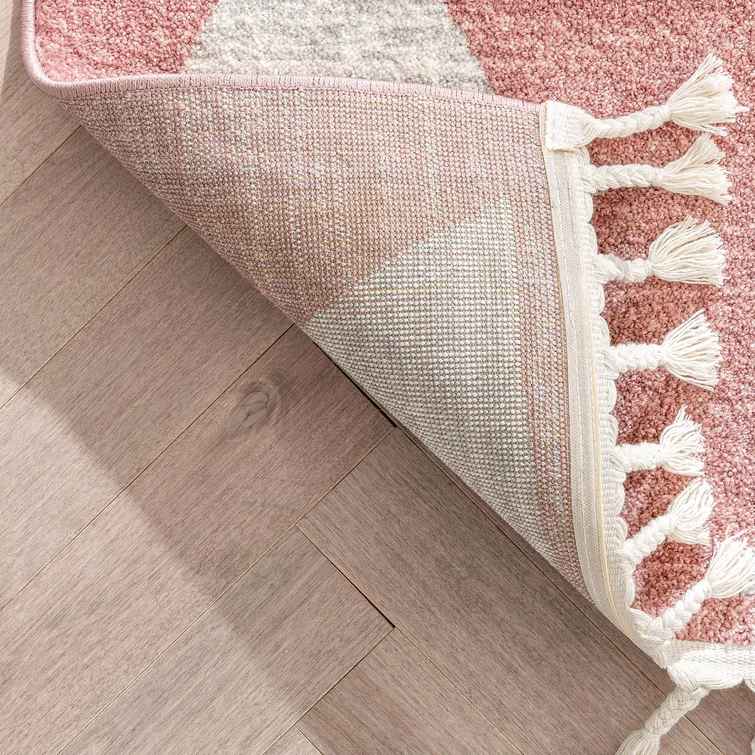 Kennedy Geometric Area Rug in Light Pink-7'10"x9'10" thumbnail 6