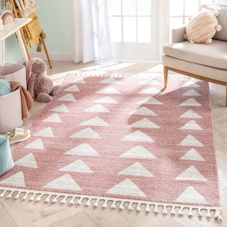 Kennedy Geometric Area Rug in Light Pink-7'10"x9'10" thumbnail 7