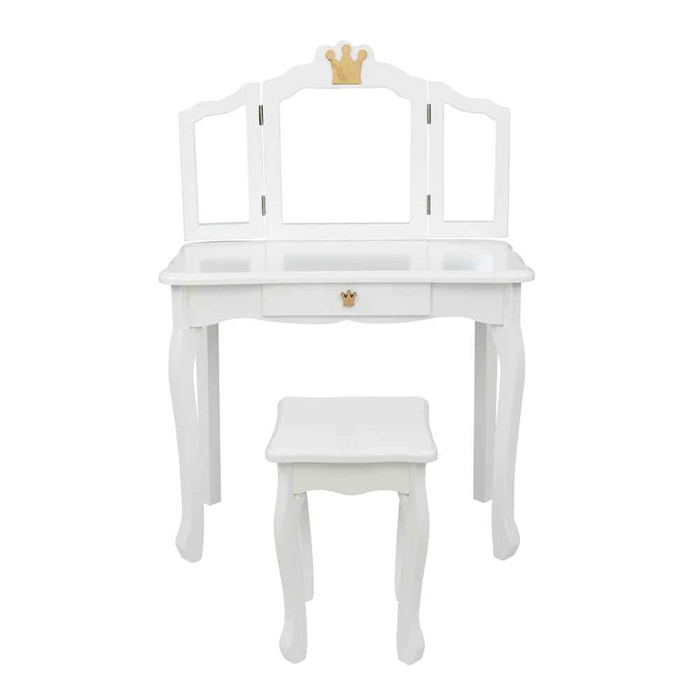 Isiah Solid Wood Kids Vanity Set with Mirror thumbnail 3