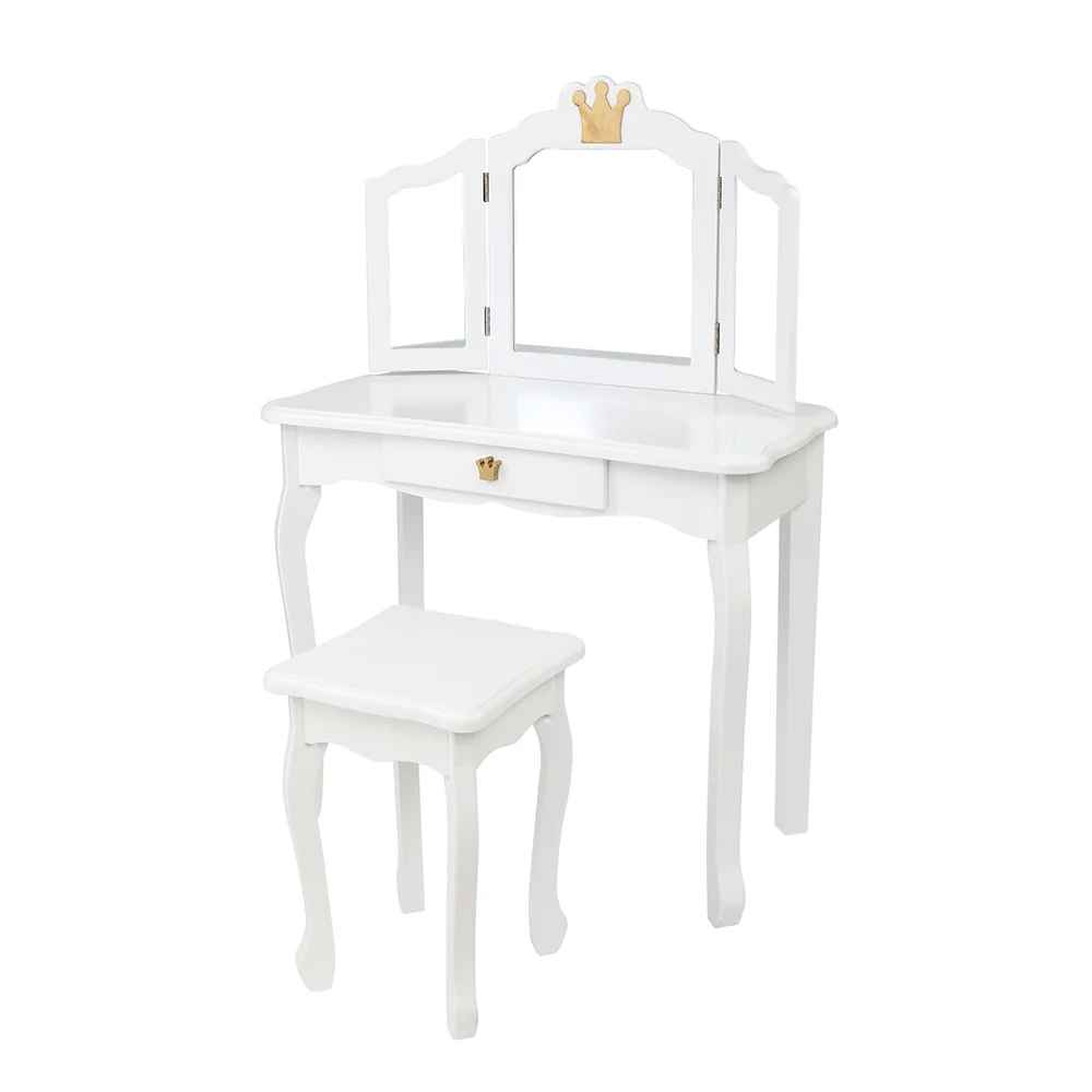 Isiah Solid Wood Kids Vanity Set with Mirror thumbnail 4