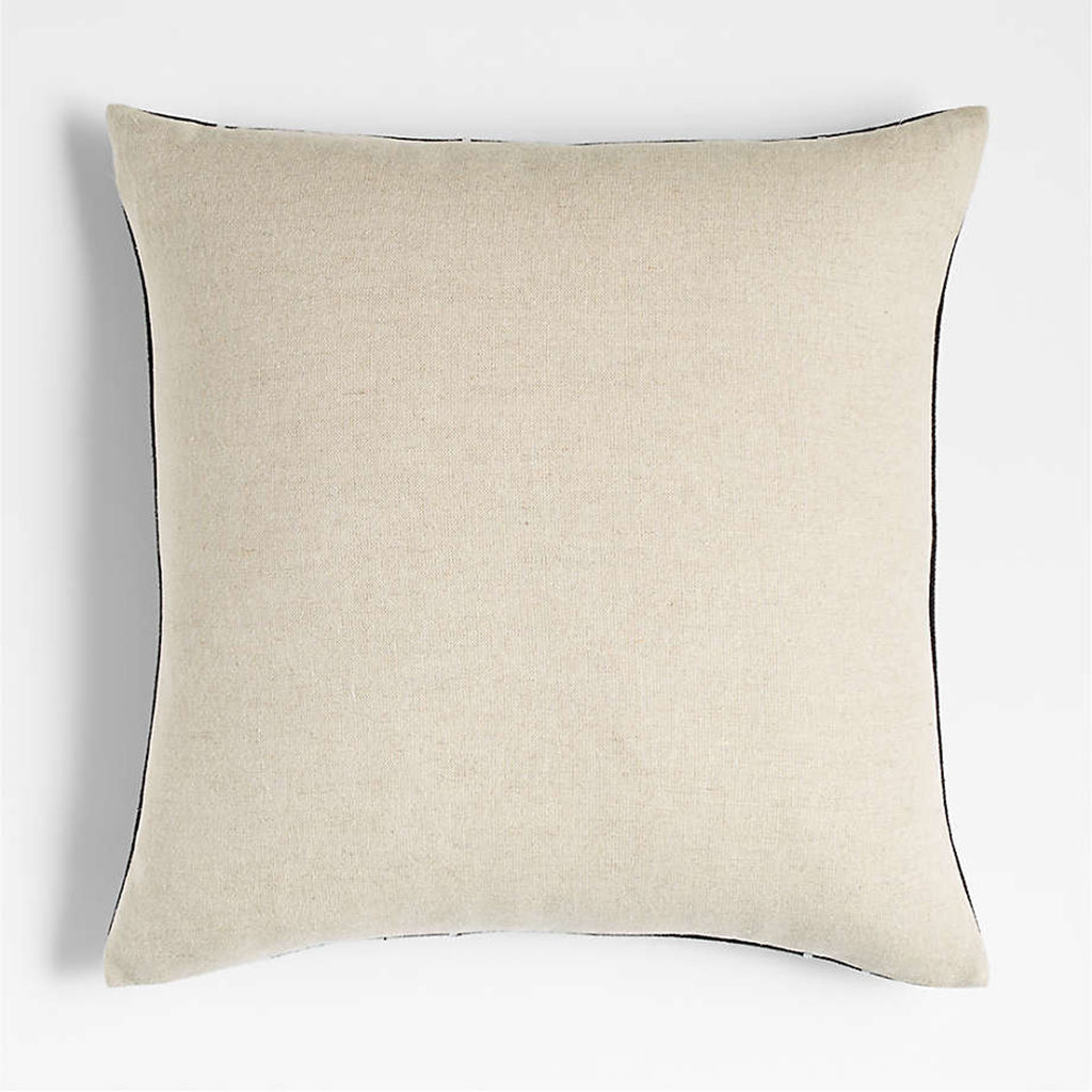 Yacon Embroidered Black and White Pillow Cover No Insert 23"x23" thumbnail 3