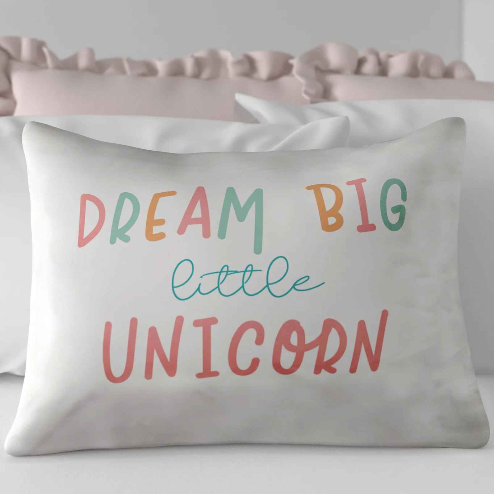 Berthiaume Dream Big Little Unicorn Lumbar Pillow with Insert-14"x20" thumbnail 2