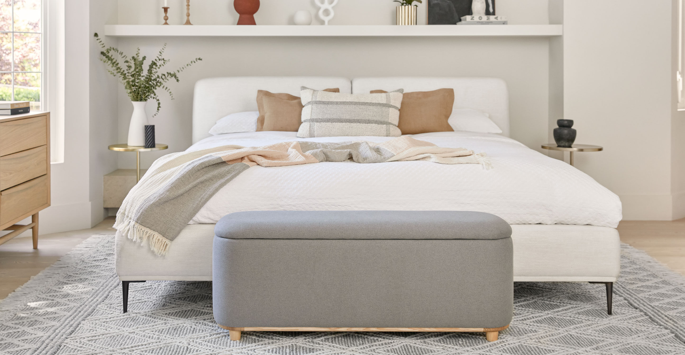 Maribo Stately Gray Storage Ottoman thumbnail 2