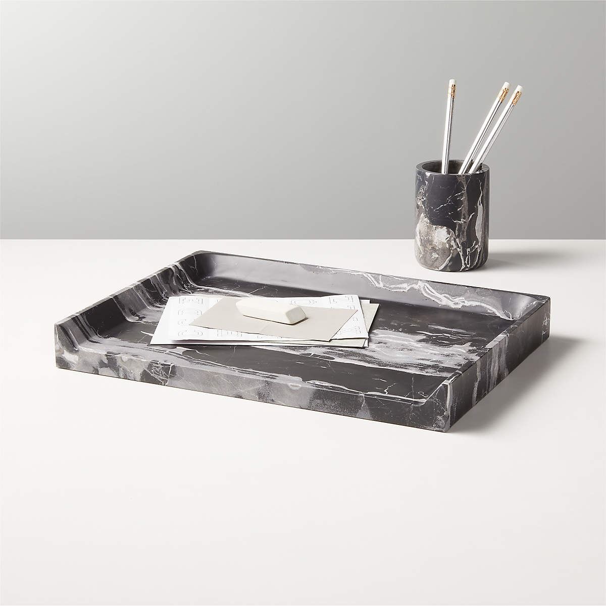Strata Black Marble Pencil Cup thumbnail 2