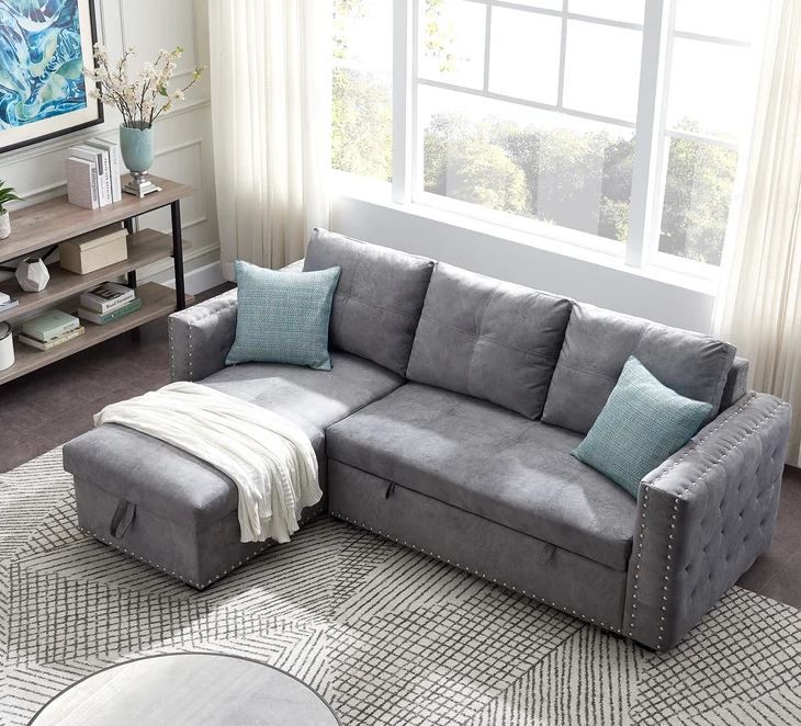 Kare Square Arm Sofa Bed with Reversible Cushions thumbnail 4