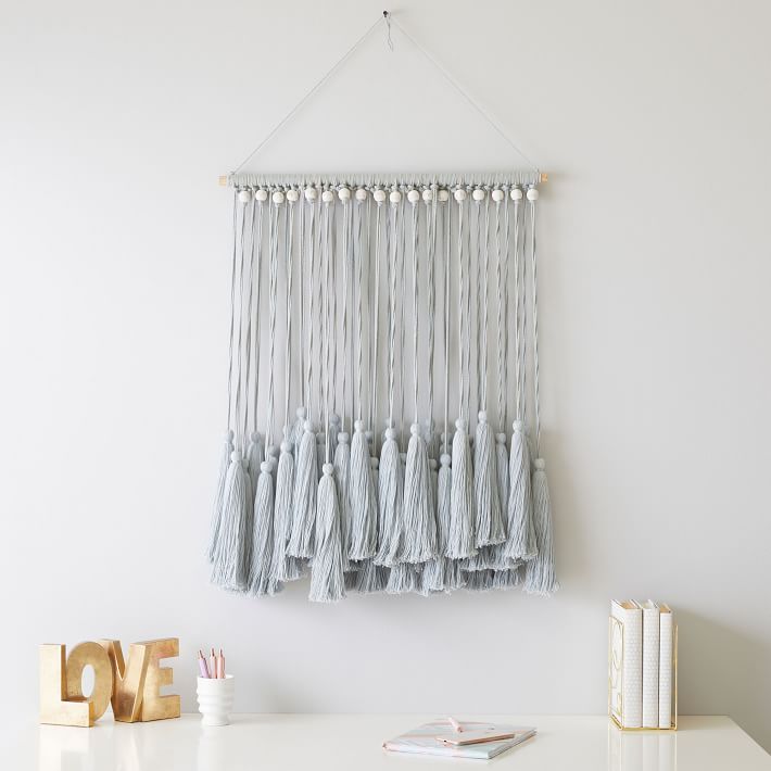 Tassel and Wood Beaded Wall Hanging thumbnail 2