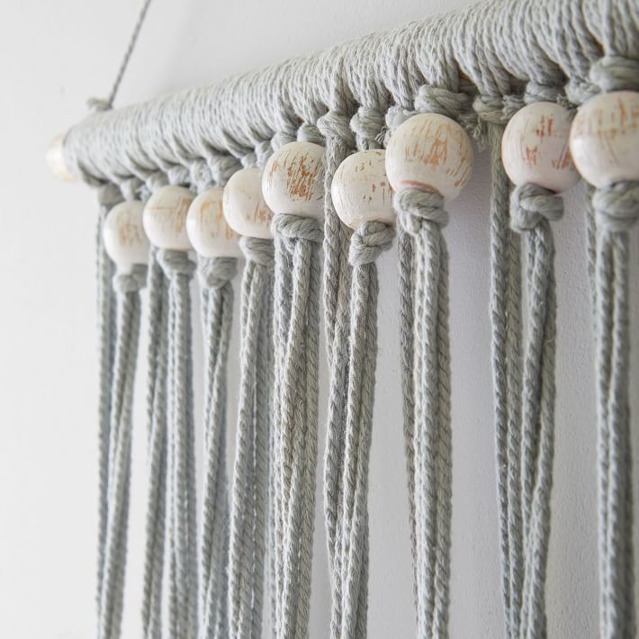 Tassel and Wood Beaded Wall Hanging thumbnail 3