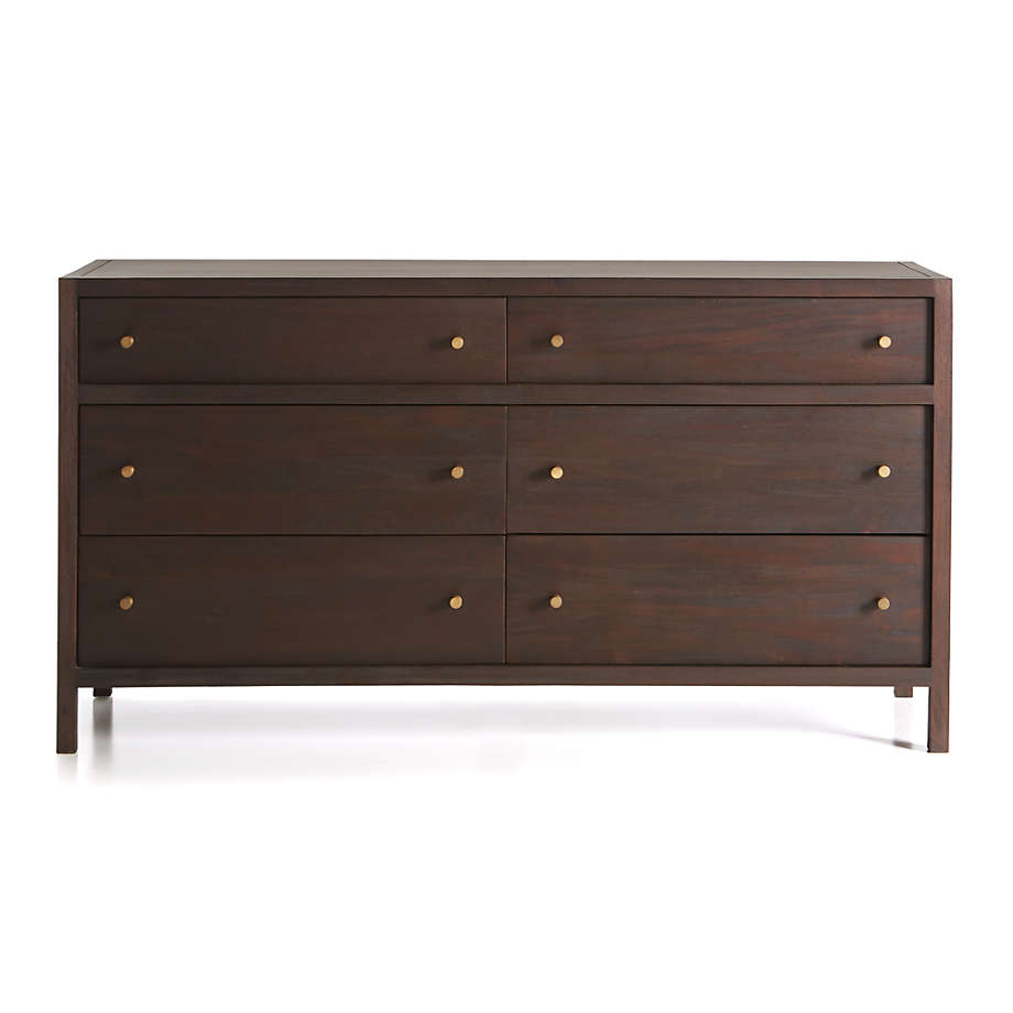 Keane Wenge 6-Drawer Solid Wood Dresser thumbnail 3