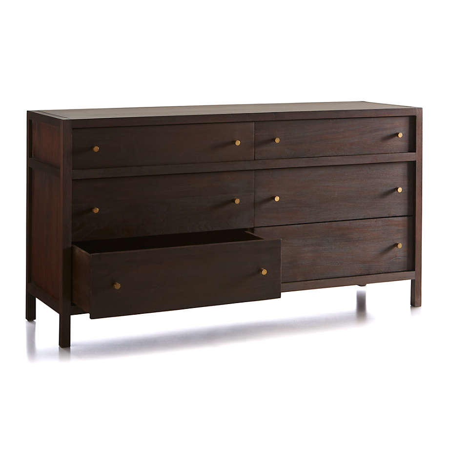 Keane Wenge 6-Drawer Solid Wood Dresser thumbnail 4