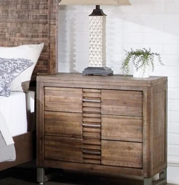 Marvis Drawer Solid Wood Nightstand in Reclaimed Wood thumbnail 3