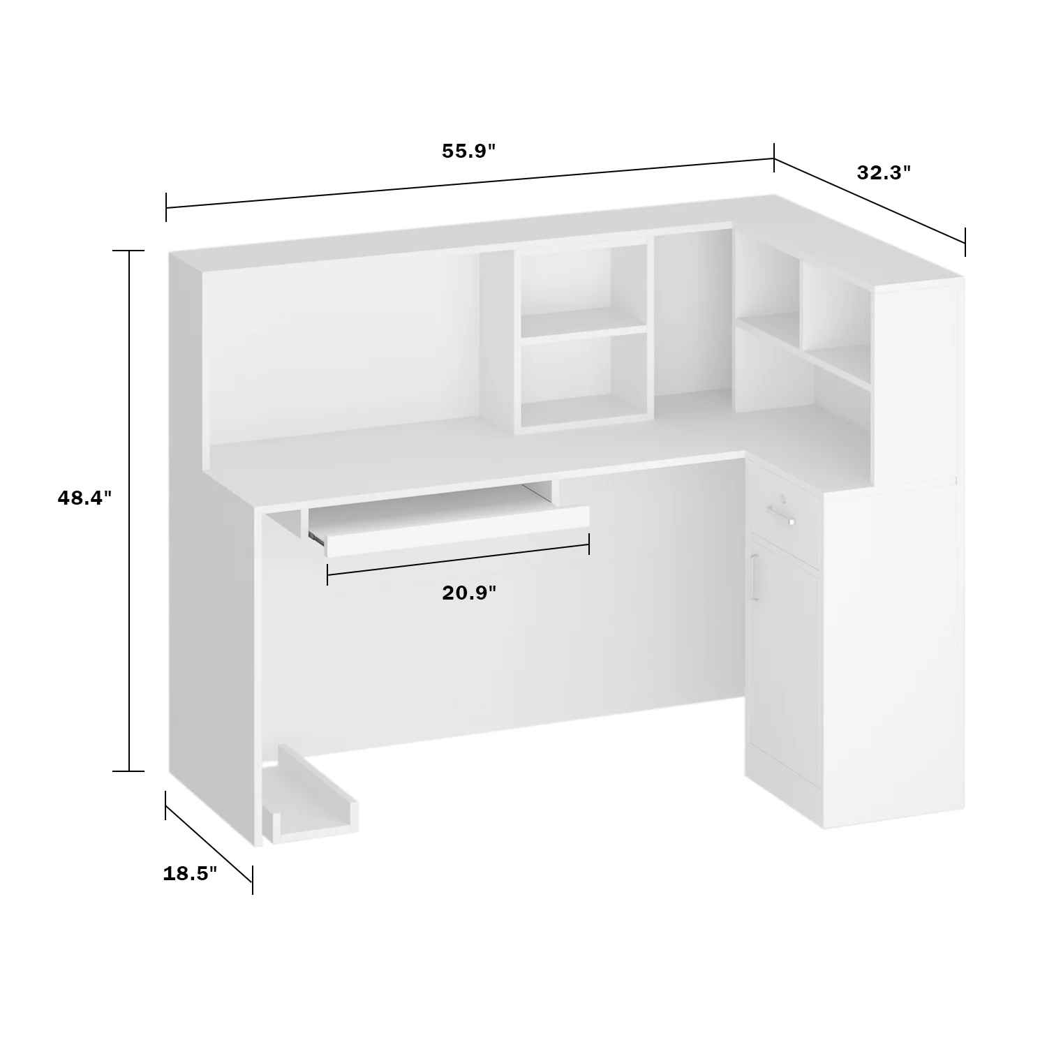 L Shape Wood Reception Desk thumbnail 3