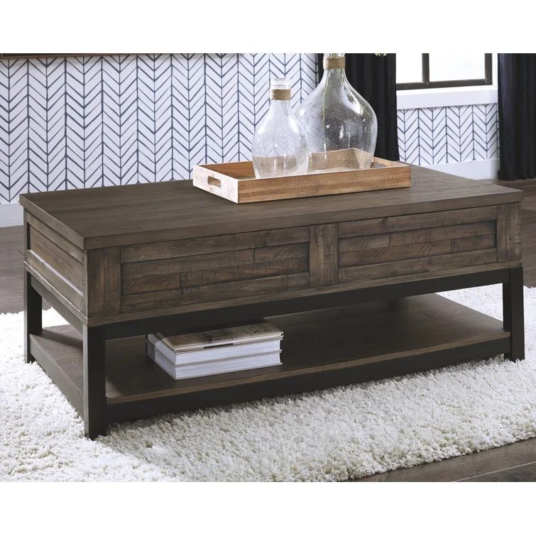 Benas Lift Top 4 Legs Coffee Table with Storage thumbnail 2