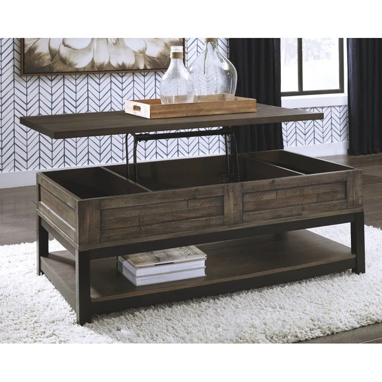Benas Lift Top 4 Legs Coffee Table with Storage thumbnail 4
