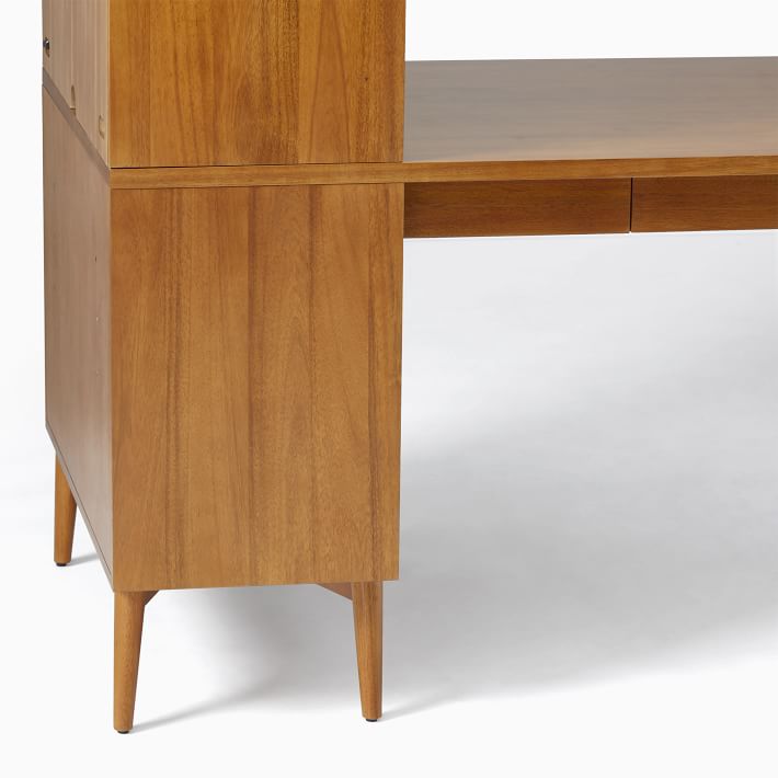 Mid-Century Peninsula Desk With Hutch thumbnail 7