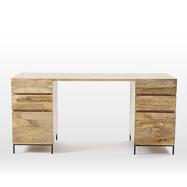 Industrial Modular Desk w/ 2 File Cabinets thumbnail 3