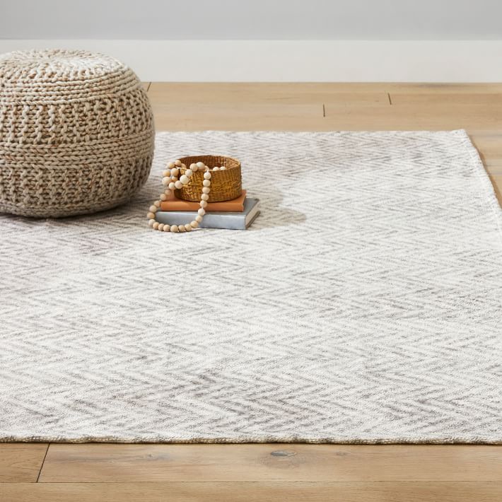 Herringbone Washable Rug Gray-5'x8' thumbnail 3