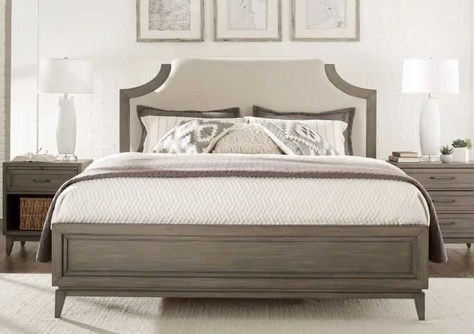 Karson Solid Wood and Upholstered Platform Bed-King thumbnail 3
