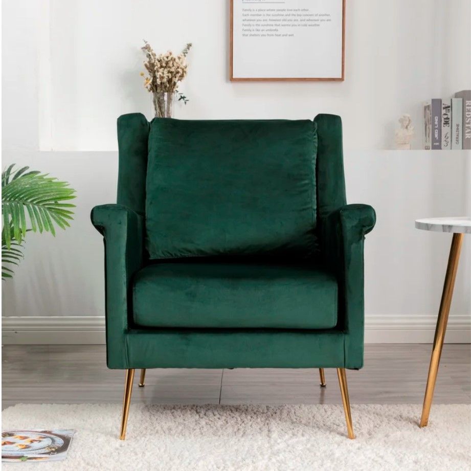Florina Wide Velvet Armchair thumbnail 2