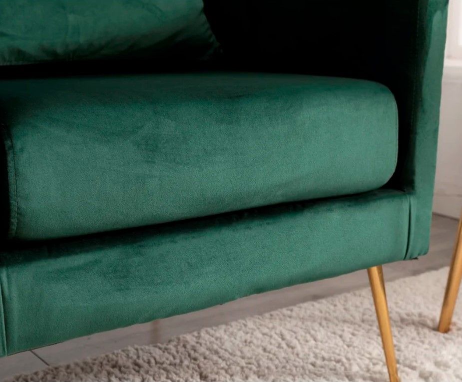 Florina Wide Velvet Armchair thumbnail 4