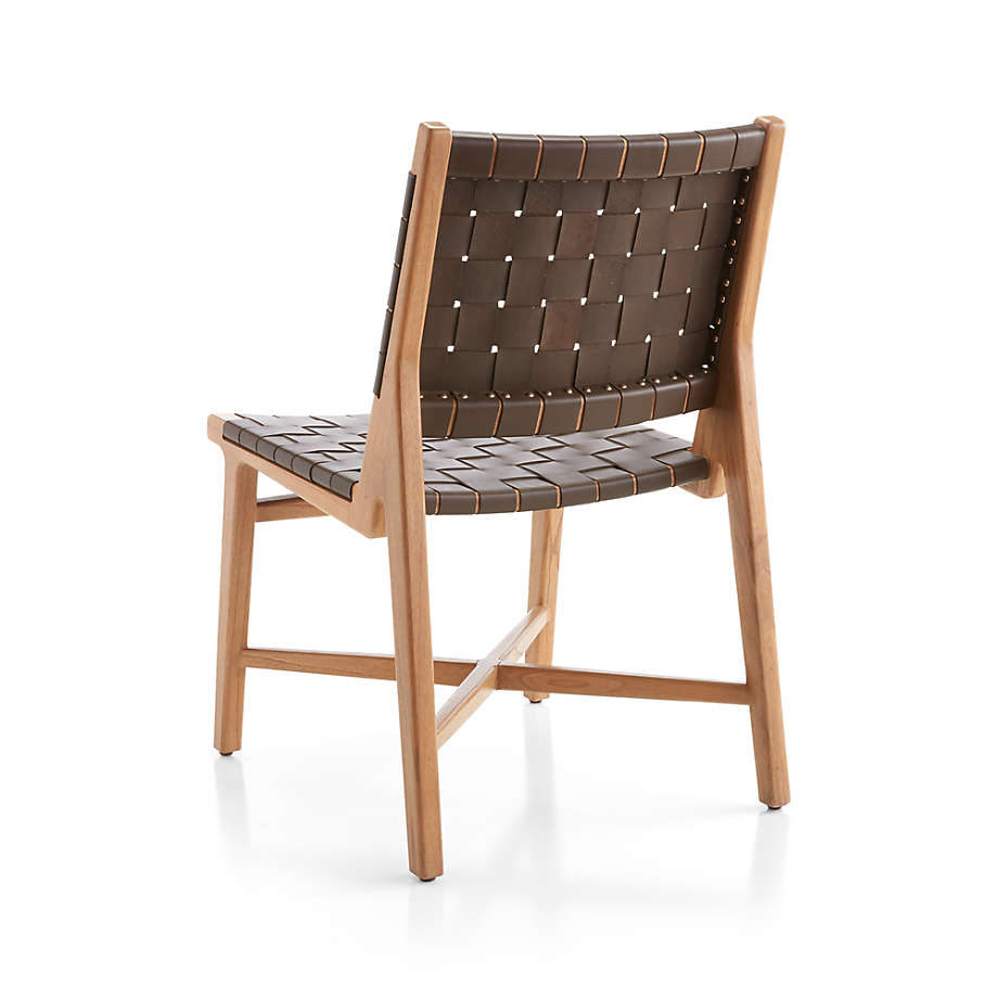 Taj Brown Woven Leather Dining Chair thumbnail 5