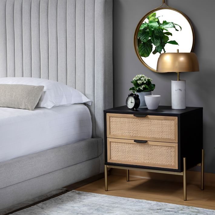 Lofted Rattan Wood 2 Drawer Nightstand thumbnail 2