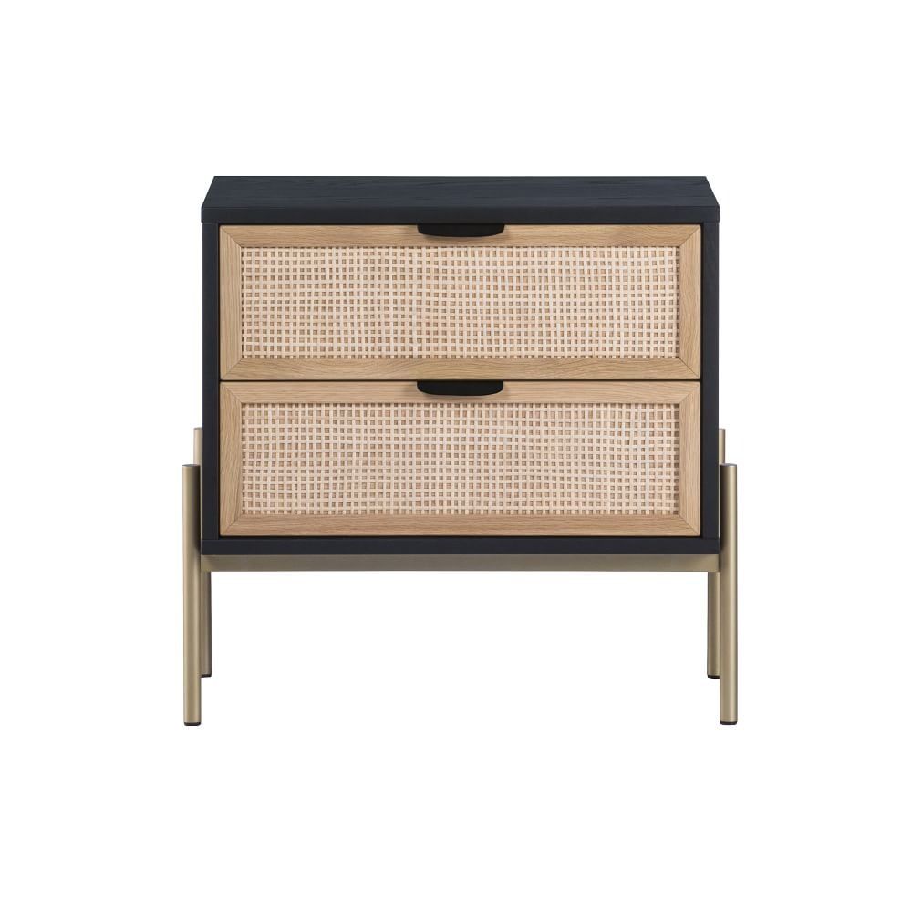 Lofted Rattan Wood 2 Drawer Nightstand thumbnail 3
