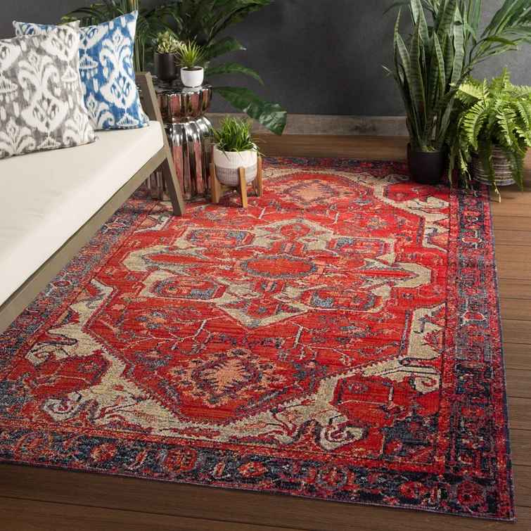 Oliver Red Area Rug-8'10 x12' thumbnail 3