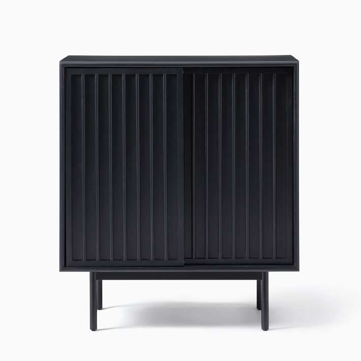 Slatted Bar Cabinet Black Black thumbnail 3