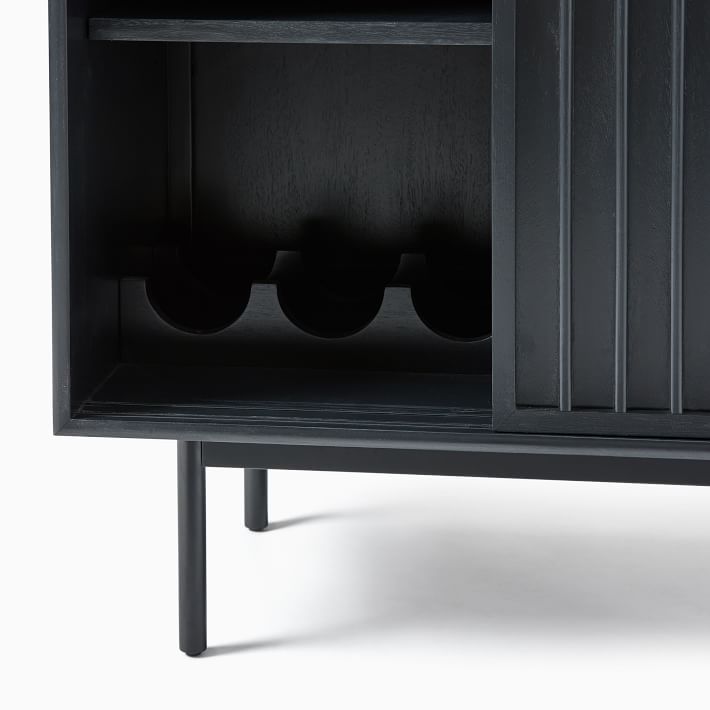 Slatted Bar Cabinet Black Black thumbnail 6