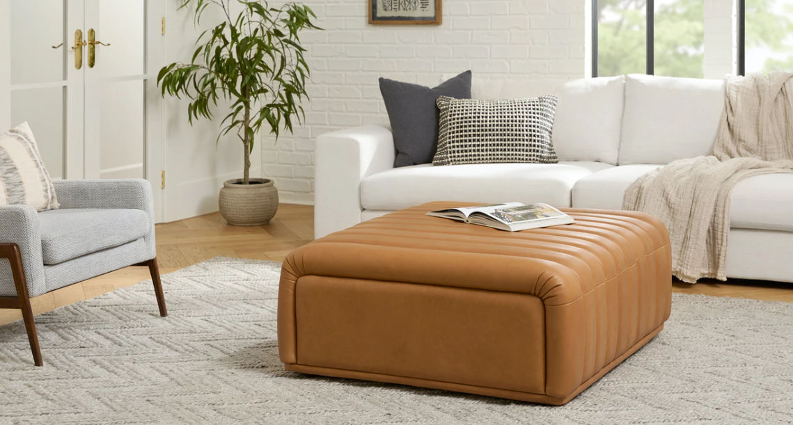 Sefto Taos Tan Ottoman thumbnail 2