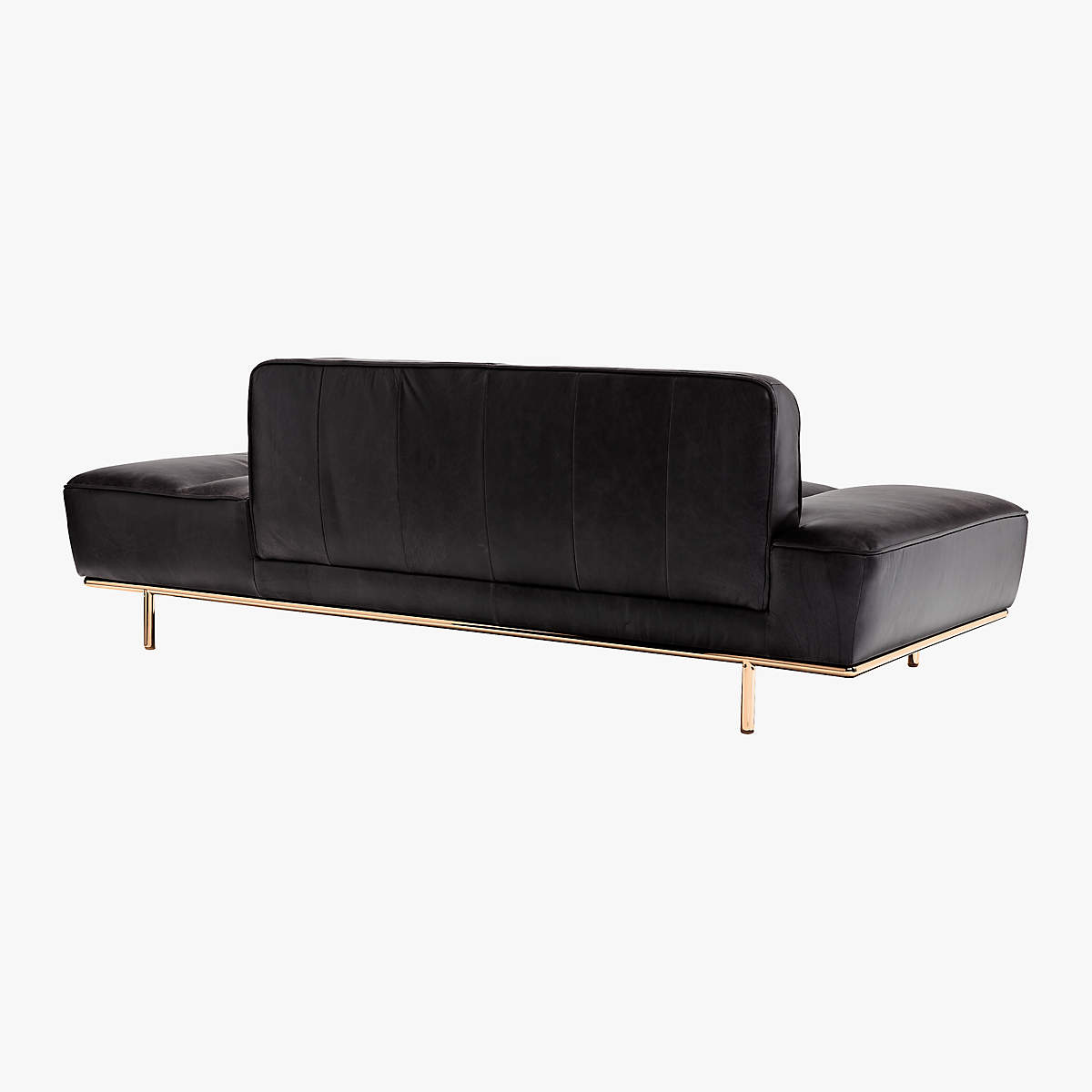 Lawndale Black Leather Daybed With Brass Base thumbnail 5