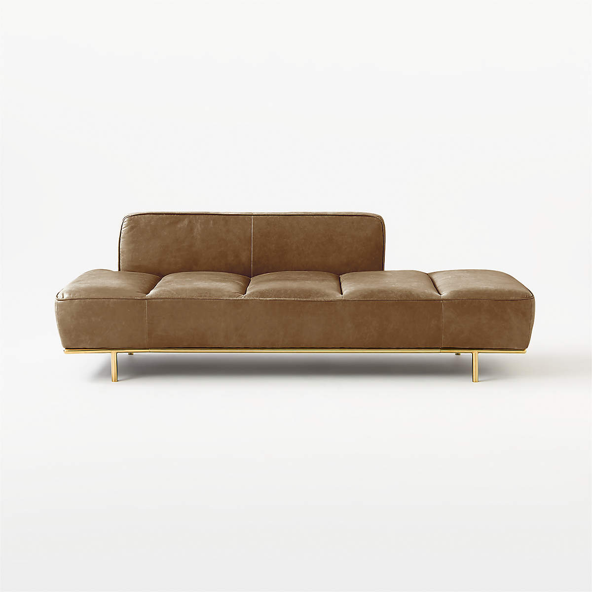 Lawndale Saddle Leather Daybed With Brass Base thumbnail 3