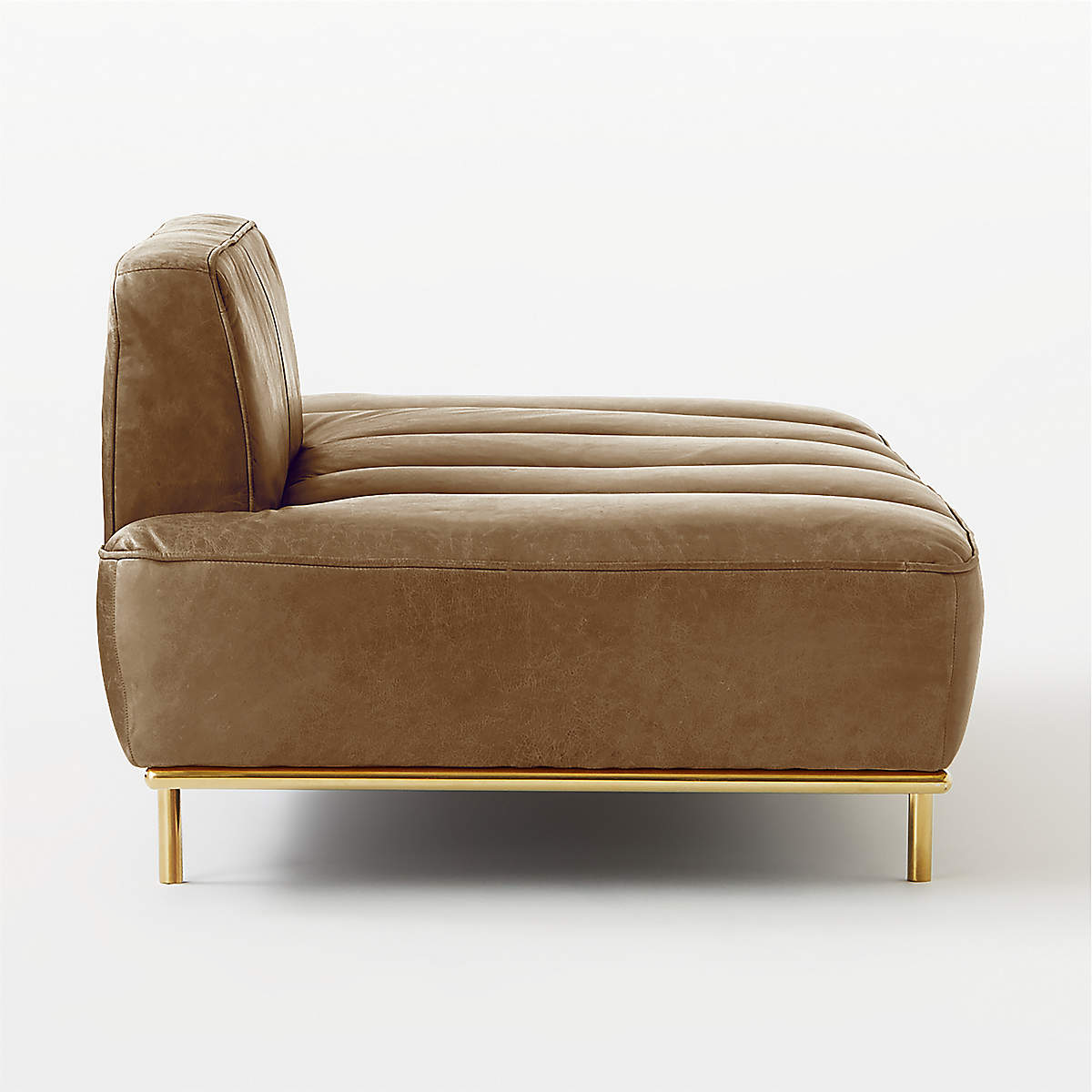 Lawndale Saddle Leather Daybed With Brass Base thumbnail 4