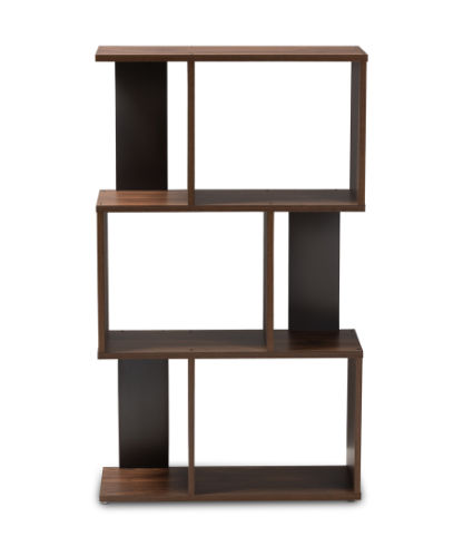 Baxton Brown And Dark Grey Finished Display Bookcase thumbnail 3