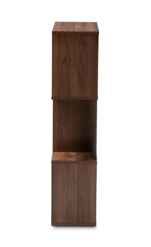 Baxton Brown And Dark Grey Finished Display Bookcase thumbnail 4