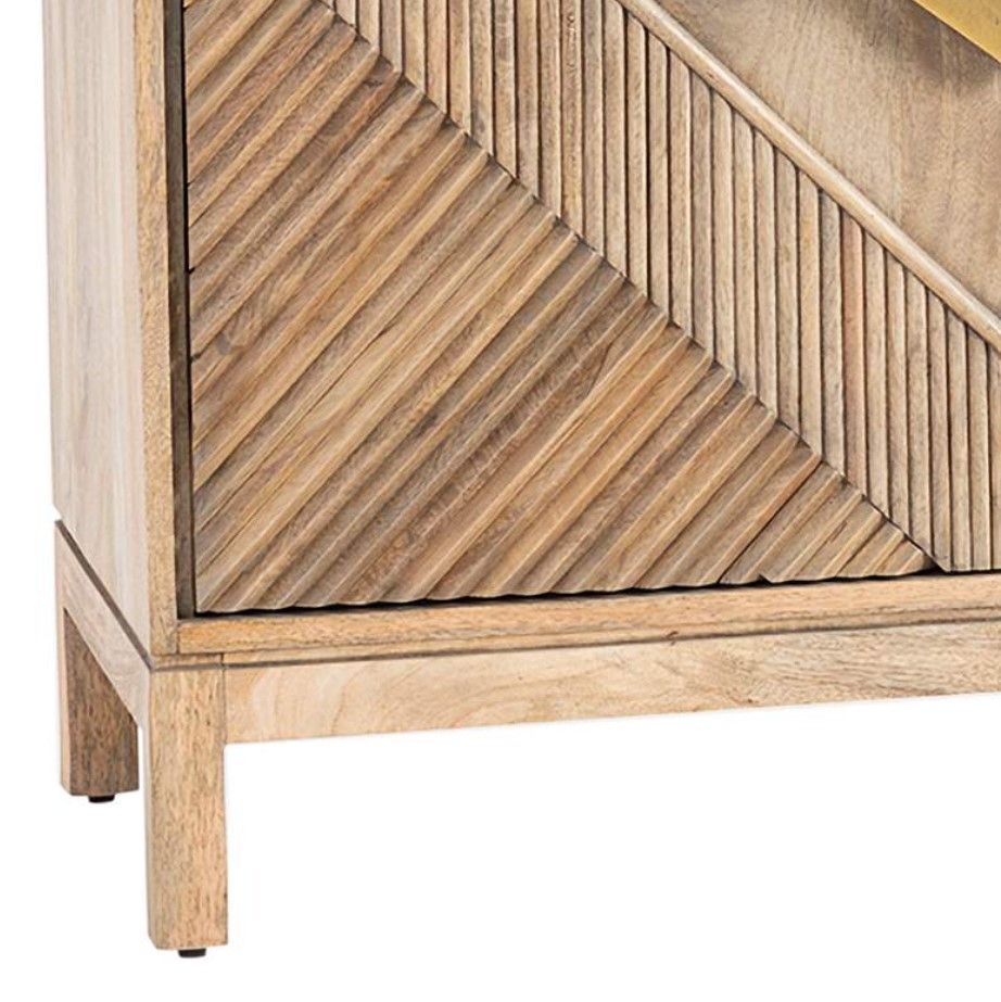 Brookline Wide Brown Mango Wood 4 Door Sideboard thumbnail 5