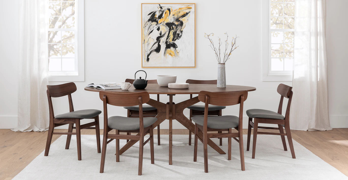 Ecole Thunder Gray Walnut Dining Chair thumbnail 2
