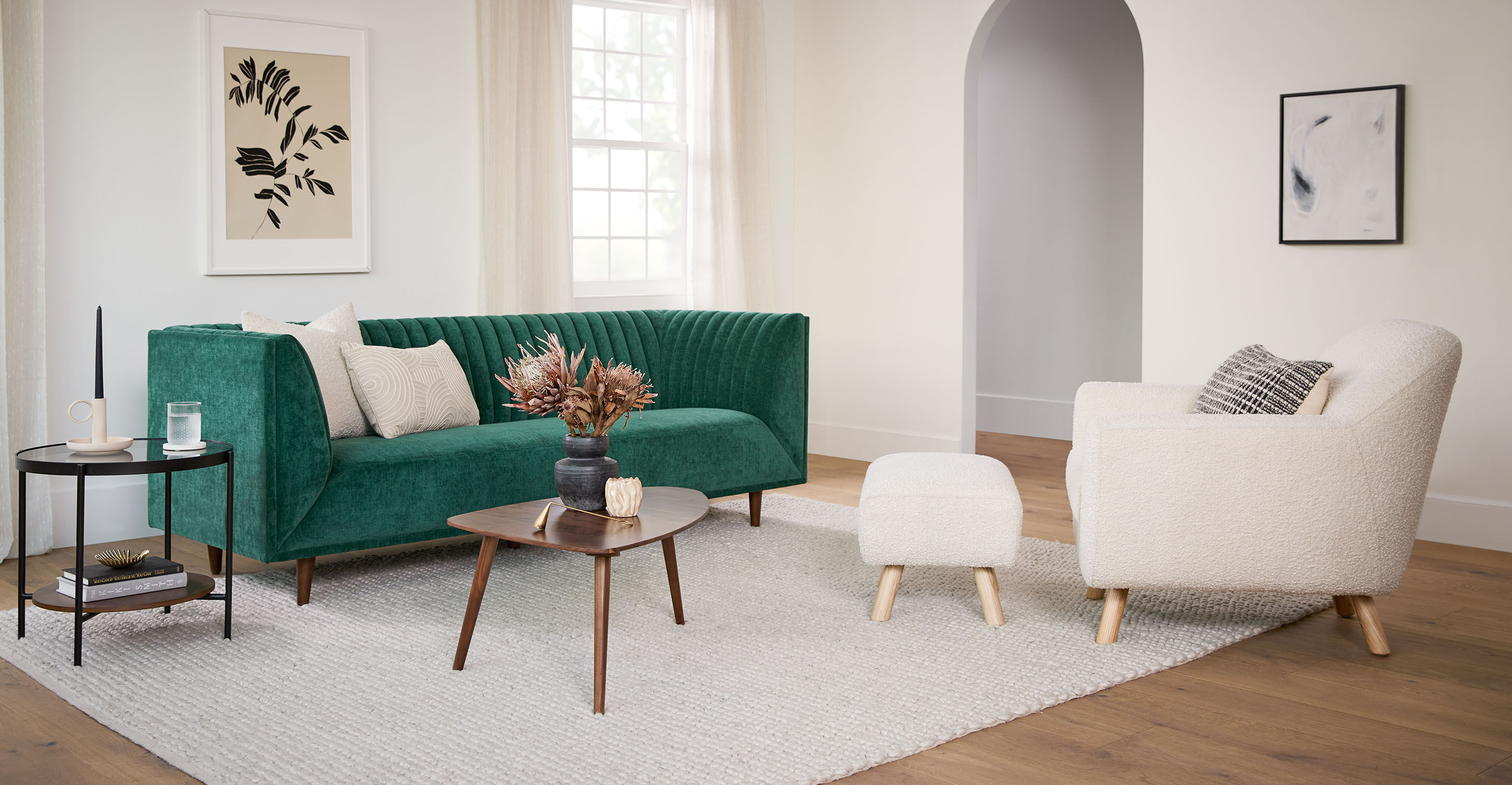 Raella Poplar Green Sofa thumbnail 2