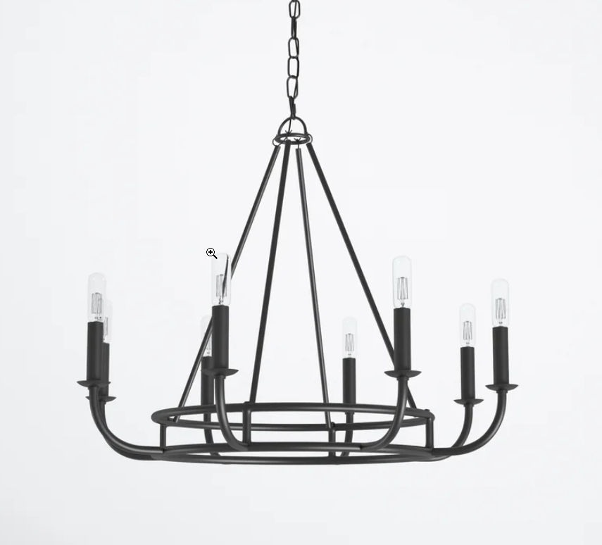 Wiley 8 Light Candle Style Wagon Wheel Chandelier thumbnail 4