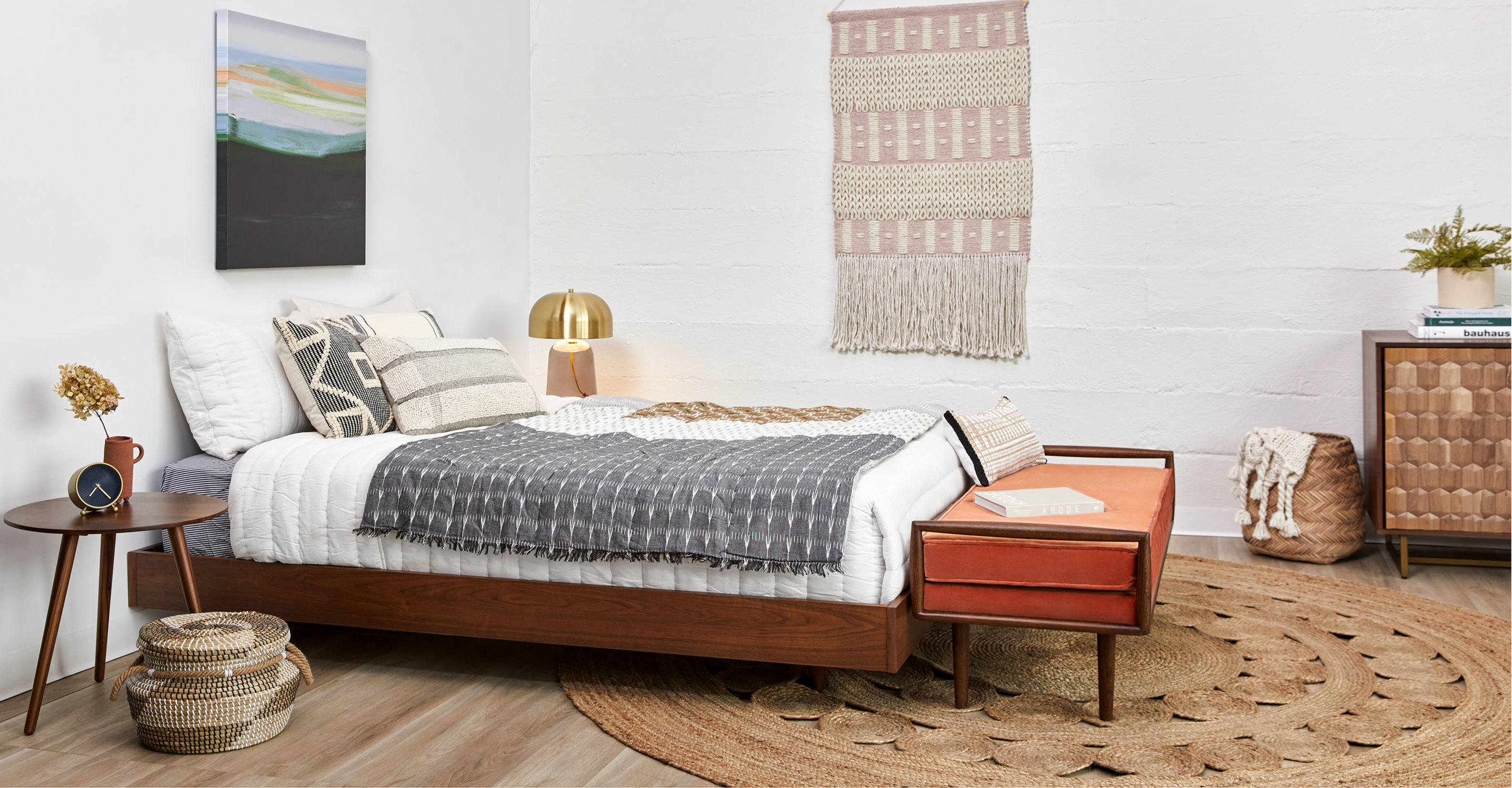 Basi Walnut Queen Bed Frame thumbnail 2