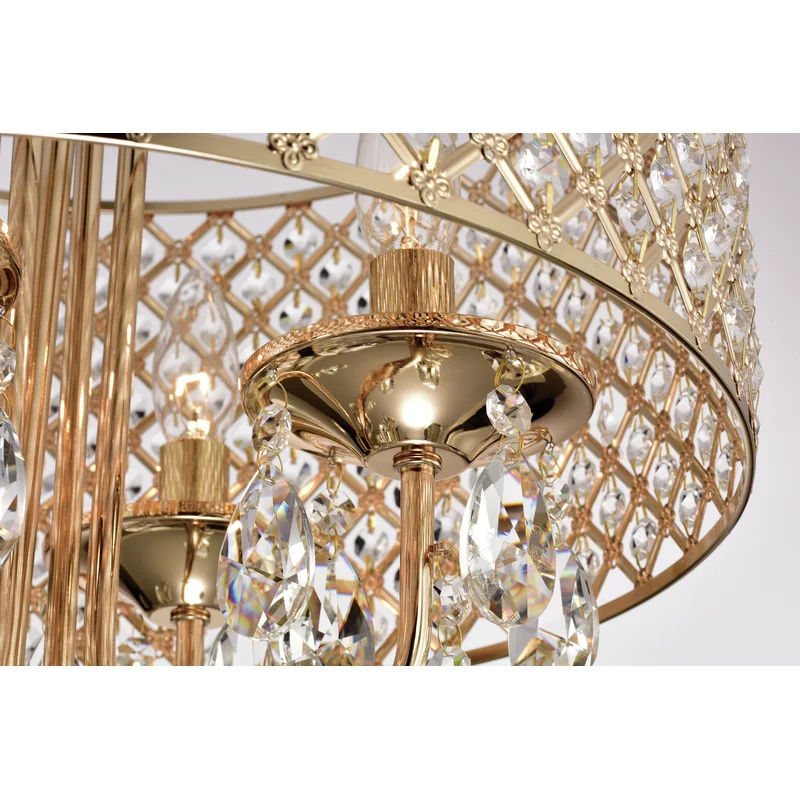Danamarie Unique Drum Chandelier with Crystal Accents thumbnail 6