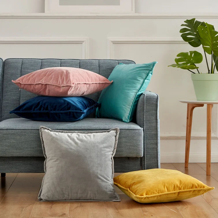 Chadabe Square Velvet Pillow Cover No Insert Set of 2-18"x18" thumbnail 4