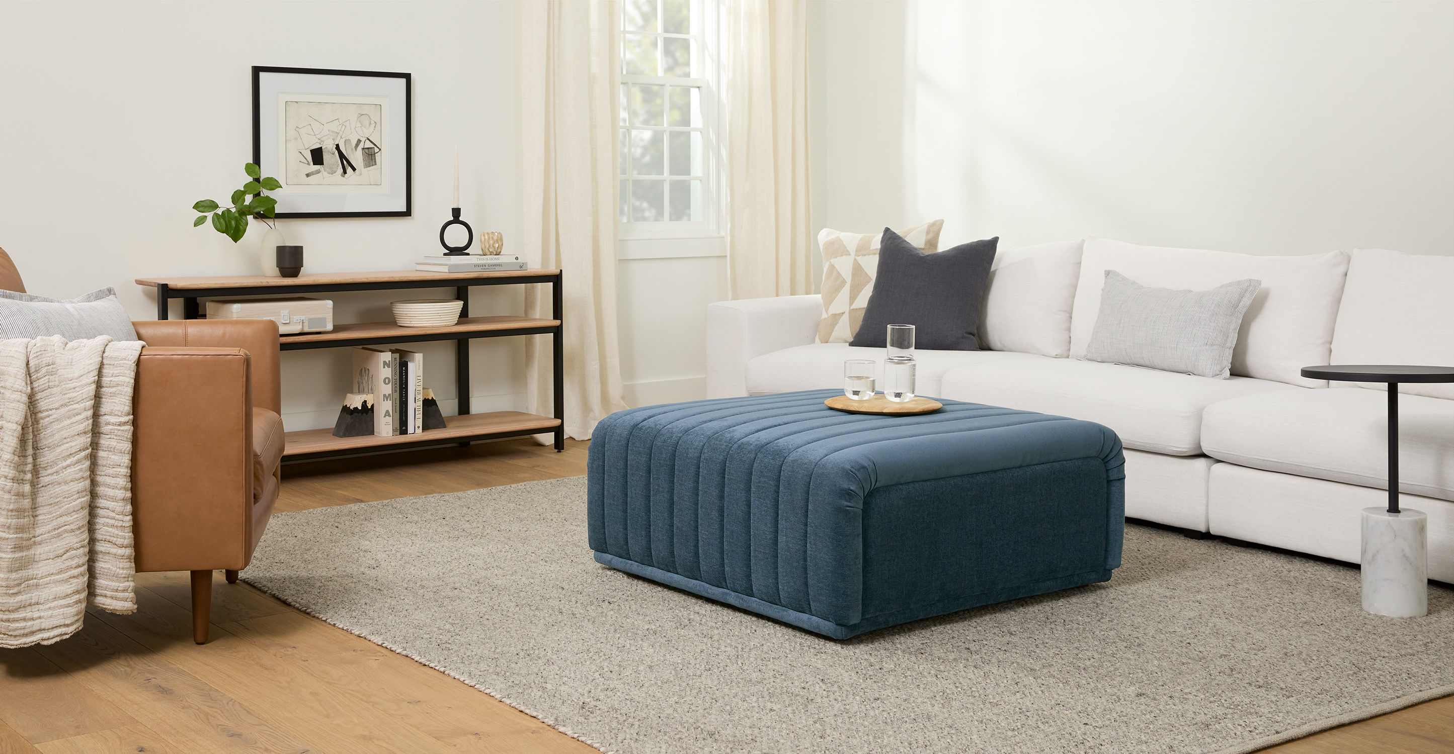 Sefto Saltwater Blue Ottoman thumbnail 2
