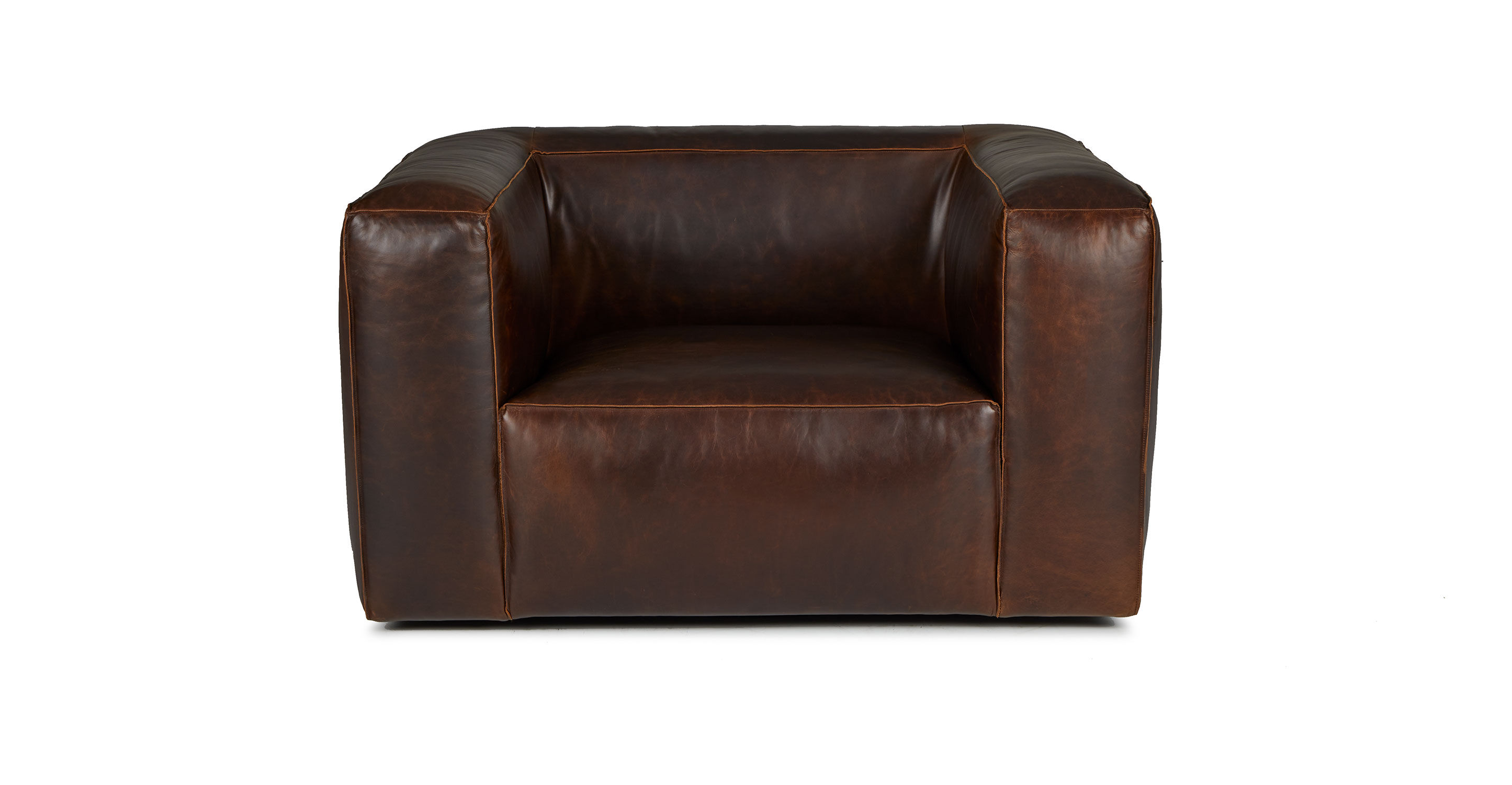 Cigar Rawhide Brown Swivel Chair thumbnail 3